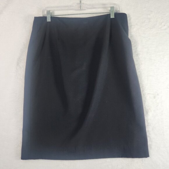Merona Stretch Black Knee Length, Midi, Pencil Skirt Stretch Zipper Size 12 - Picture 2 of 9